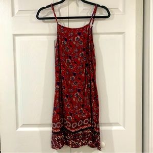 Francesca’s Red and Blue Floral Shift Dress
